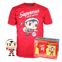 ФУТБОЛКА ТА ФІГУРКА FUNKO POP SUPERMAN (SIZE M) / ФАНКО ПОП СУПЕРМЕН (РОЗМІР М)