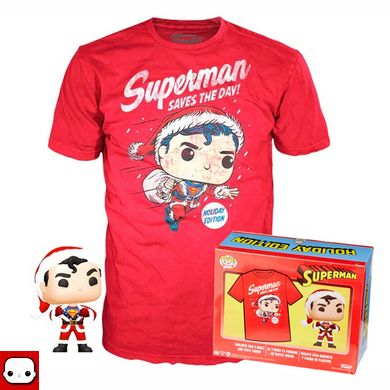 ФУТБОЛКА ТА ФІГУРКА FUNKO POP SUPERMAN (SIZE M) / ФАНКО ПОП СУПЕРМЕН (РОЗМІР М)