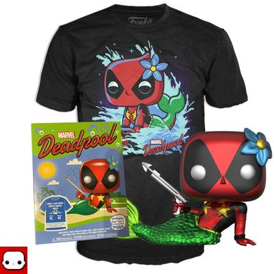 ФУТБОЛКА ТА ФІГУРКА FUNKO POP MARVEL - THE DEADPOOL (SIZE L) / ФАНКО ПОП МАРВЕЛ - ДЕДПУЛ (РОЗМІР Л)