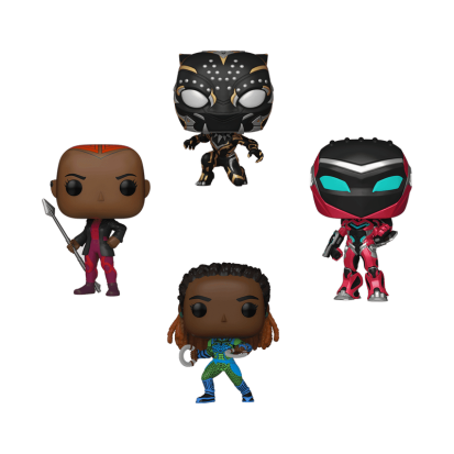 ФІГУРКА FUNKO POP 4 PACK Nakia, Black Panther, Ironheart MK 2, Okoye MARVEL WAKANDA FOREVER  / ФАНКО ПОП МАРВЕЛ ВАКАНДА НАЗАВЖДИ НАБІР 4 ФІГУРКИ - фото 1