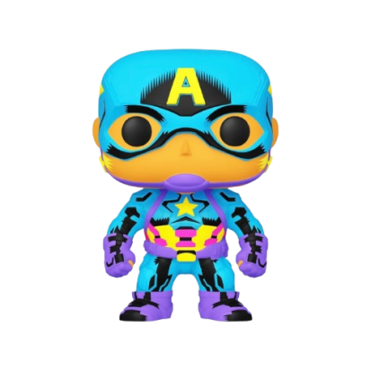ФИГУРКА POP BLACK LIGHT MARVEL - CAPTAIN AMERICA / ФАНКО ПОП КАПИТАН АМЕРИКА - фото 1