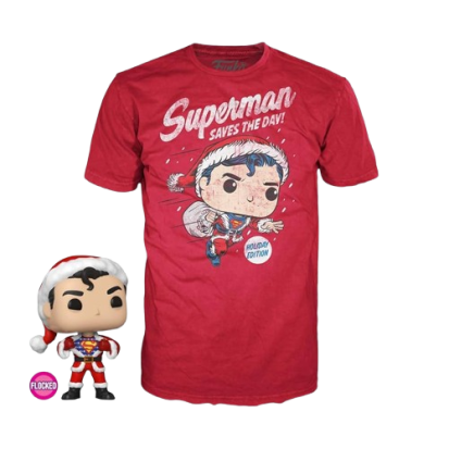 ФУТБОЛКА ТА ФІГУРКА FUNKO POP SUPERMAN (SIZE M) / ФАНКО ПОП СУПЕРМЕН (РОЗМІР М) - фото 1