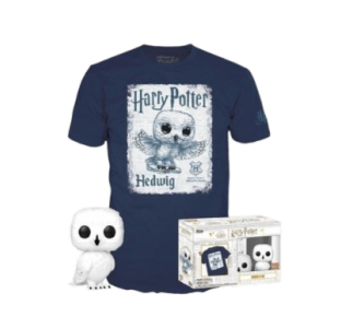 ФУТБОЛКА ТА ФІГУРКА POP HARRY POTTER - HEDWIG (SIZE L) / ФАНКО ПОП ГАРРІ ПОТТЕР - БУКЛЯ (РОЗМІР Л)