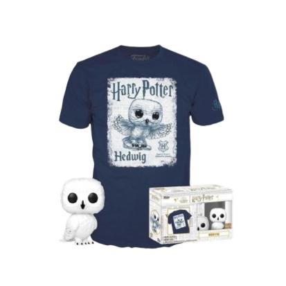 ФУТБОЛКА ТА ФІГУРКА POP HARRY POTTER - HEDWIG (SIZE L) / ФАНКО ПОП ГАРРІ ПОТТЕР - БУКЛЯ (РОЗМІР Л) - фото 1